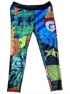 Reebok Womens  Crossfit Leggings Size L Graphic Design